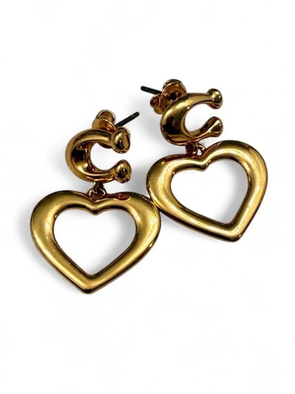 COACH ~ Signature Coach ‘C’ heart earrings - Picture 3 of 6